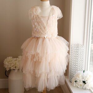 Tutu Du Monde Heart of Glass Tutu Tulle Dress Vanilla Size 10/11 NWT Party